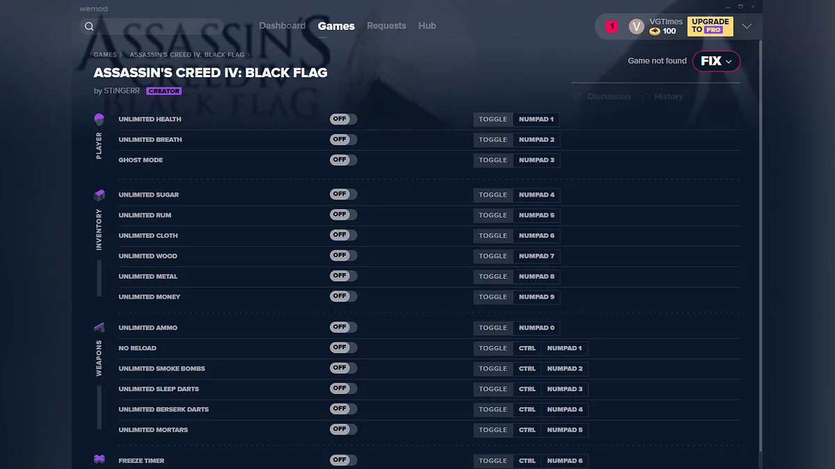 Assassin's Creed 4: Black Flag — Трейнер (+16) от 21.01.2020 [WeMod]