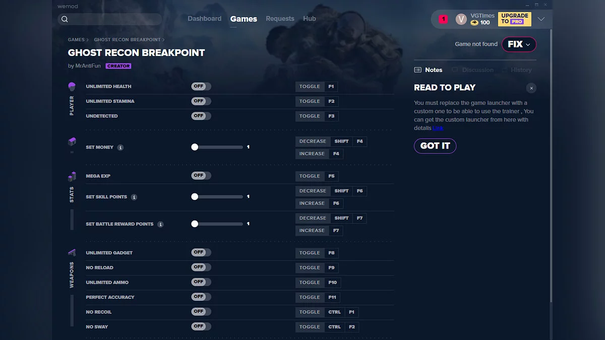 Tom Clancy's Ghost Recon: Breakpoint — Трейнер (+15) от 30.01.2020 [WeMod]