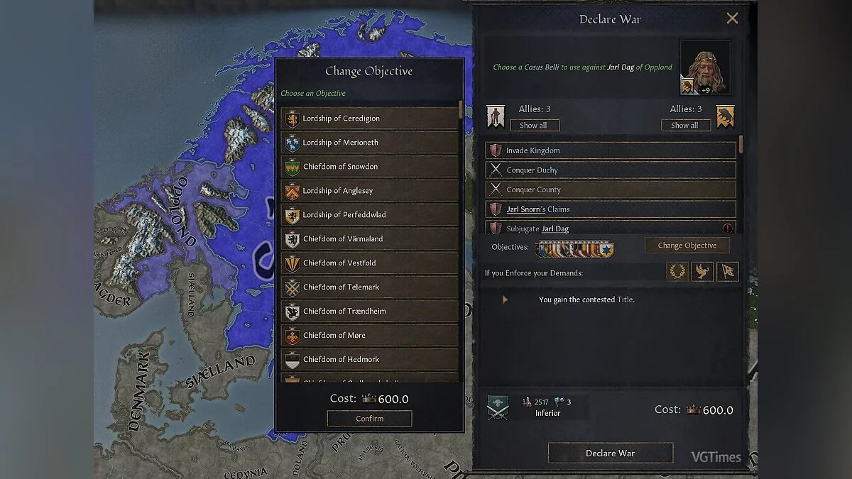 Crusader Kings 3 — Несколько поводов для войны