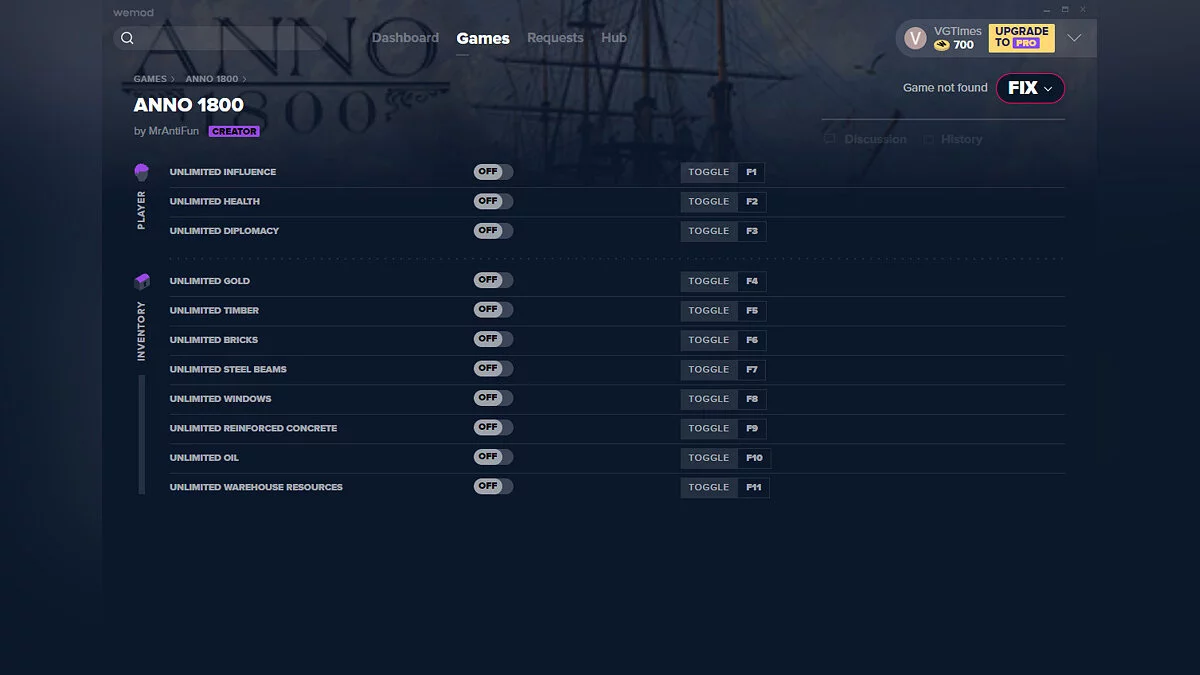 Anno 1800 — Трейнер (+11) от 25.10.2020 [WeMod] [Uplay]