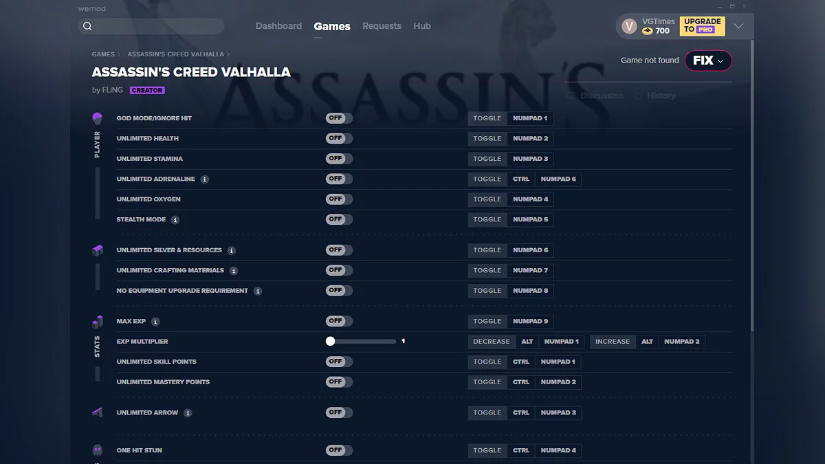 Assassin's Creed Valhalla — Трейнер (+19) от 27.11.2020 [WeMod] [Uplay]