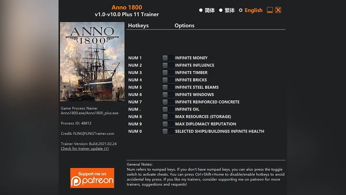 Anno 1800 — Трейнер (+11) [1.0 - 10.0]