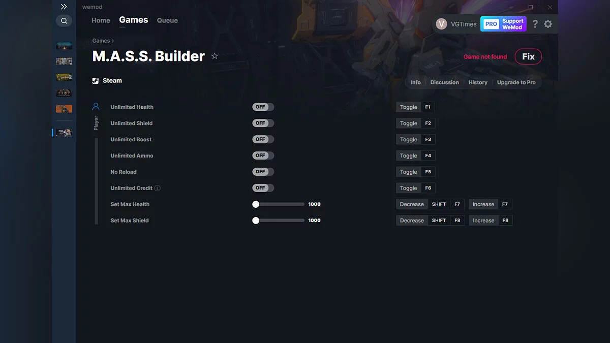 M.A.S.S. Builder — Трейнер (+8) от 10.03.2021 [WeMod]