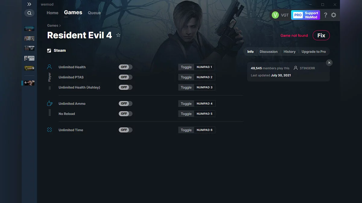 Resident Evil 4 (2005) — Трейнер (+6) от 30.07.2021 [WeMod]