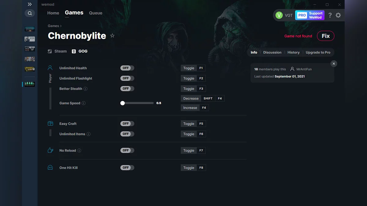Chernobylite — Трейнер (+8) от 01.09.2021 [WeMod]
