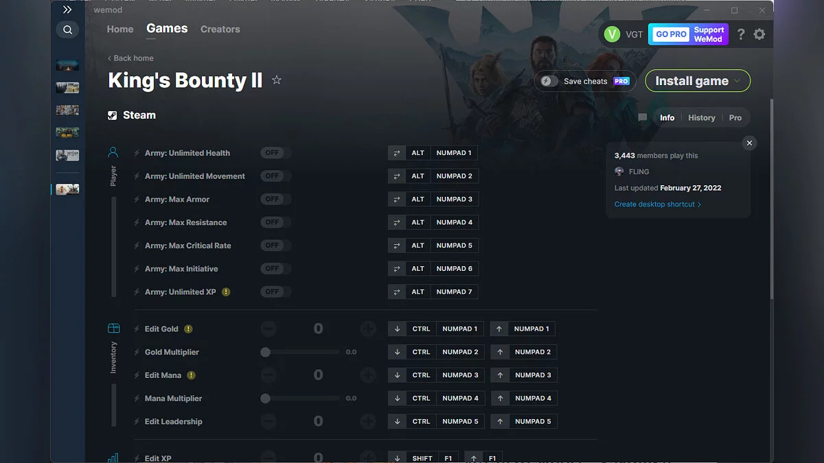 King's Bounty 2 — Трейнер (+23) от 27.02.2022 [WeMod]