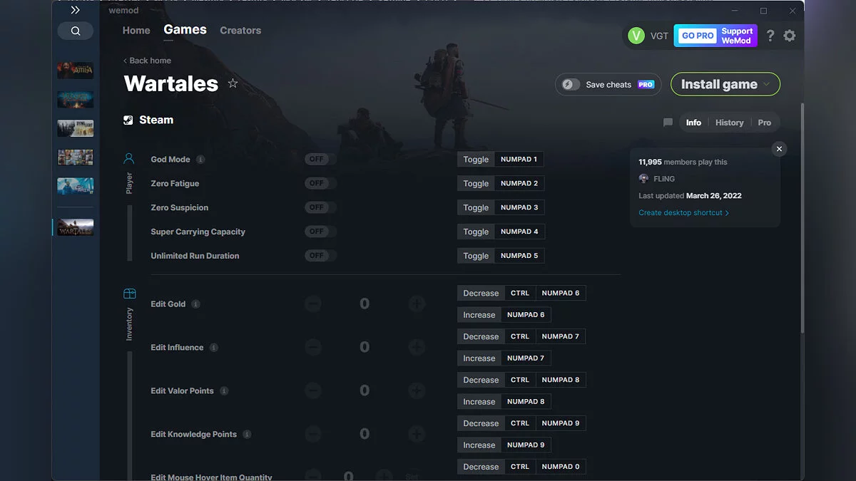 Wartales — Трейнер (+16) от 26.03.2022 [WeMod]