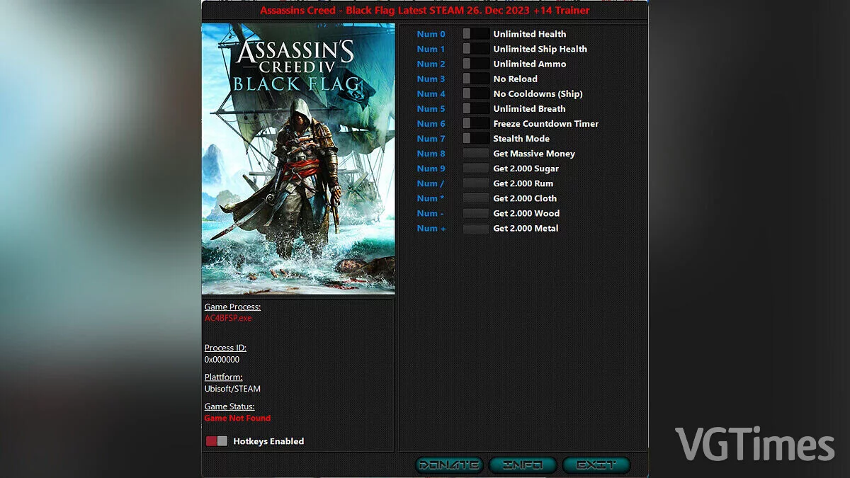 Assassin's Creed 4: Black Flag — Трейнер (+14) [UPD: 26.12.2023]