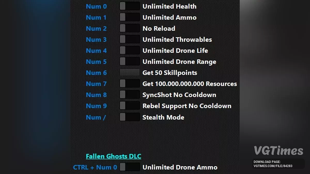 Tom Clancy's Ghost Recon: Wildlands — Трейнер (+12) [7799294]