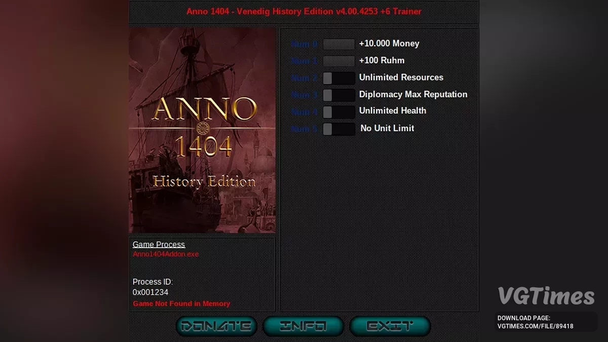 Anno 1404 - History Edition — Трейнер (+6) [4.00.4253: Fixed #3]