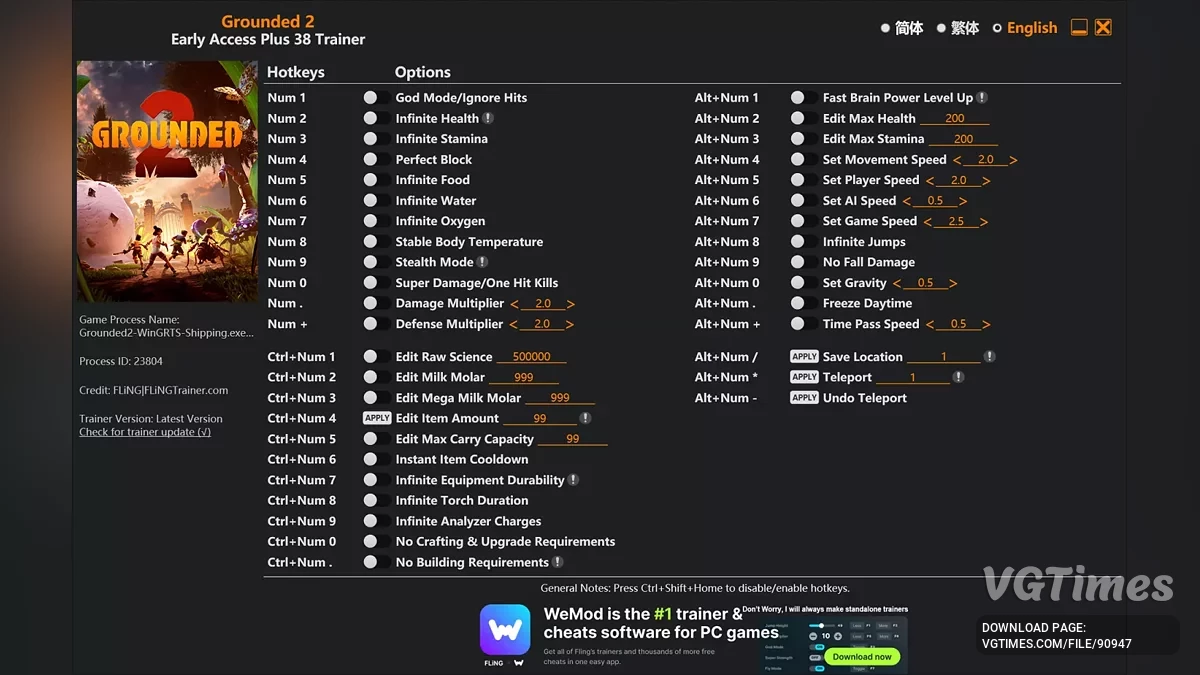 Grounded 2 — Трейнер (+38)