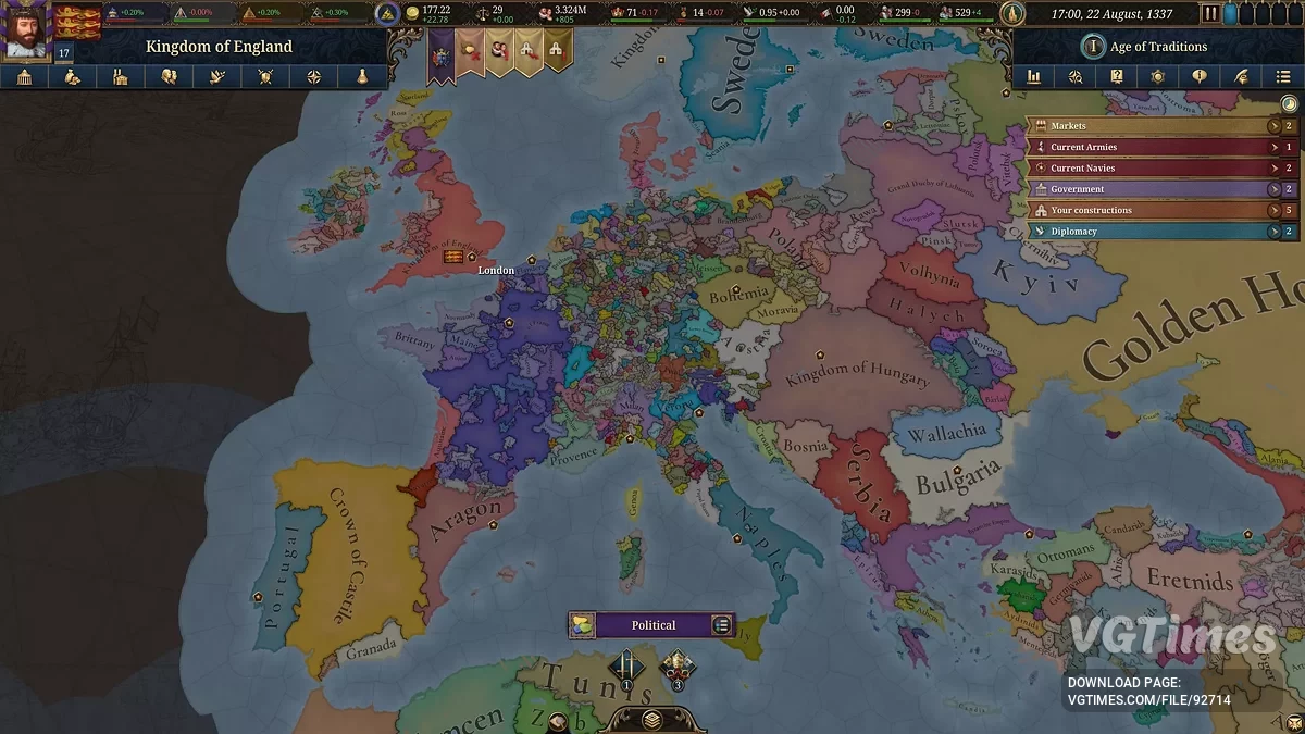 Europa Universalis 5 — Таблица для Cheat Engine [1.1.9 v2]