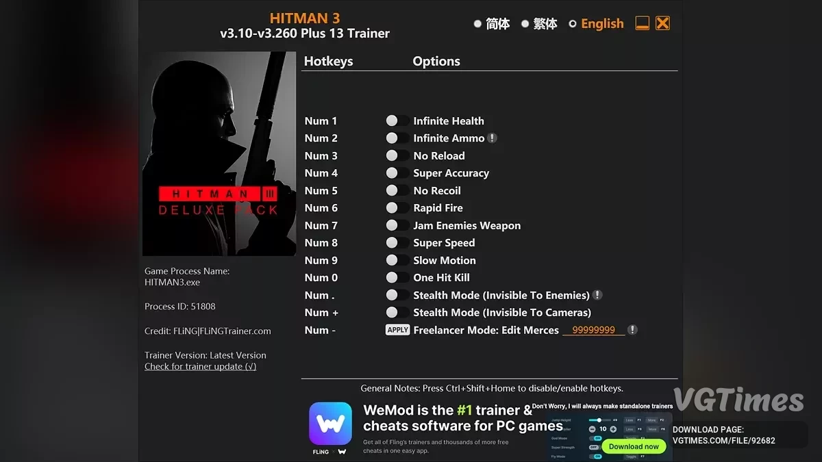 Hitman World of Assassination — Трейнер (+13) [3.10 - 3.260]