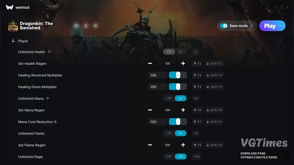 Dragonkin: The Banished — Трейнер (+65)