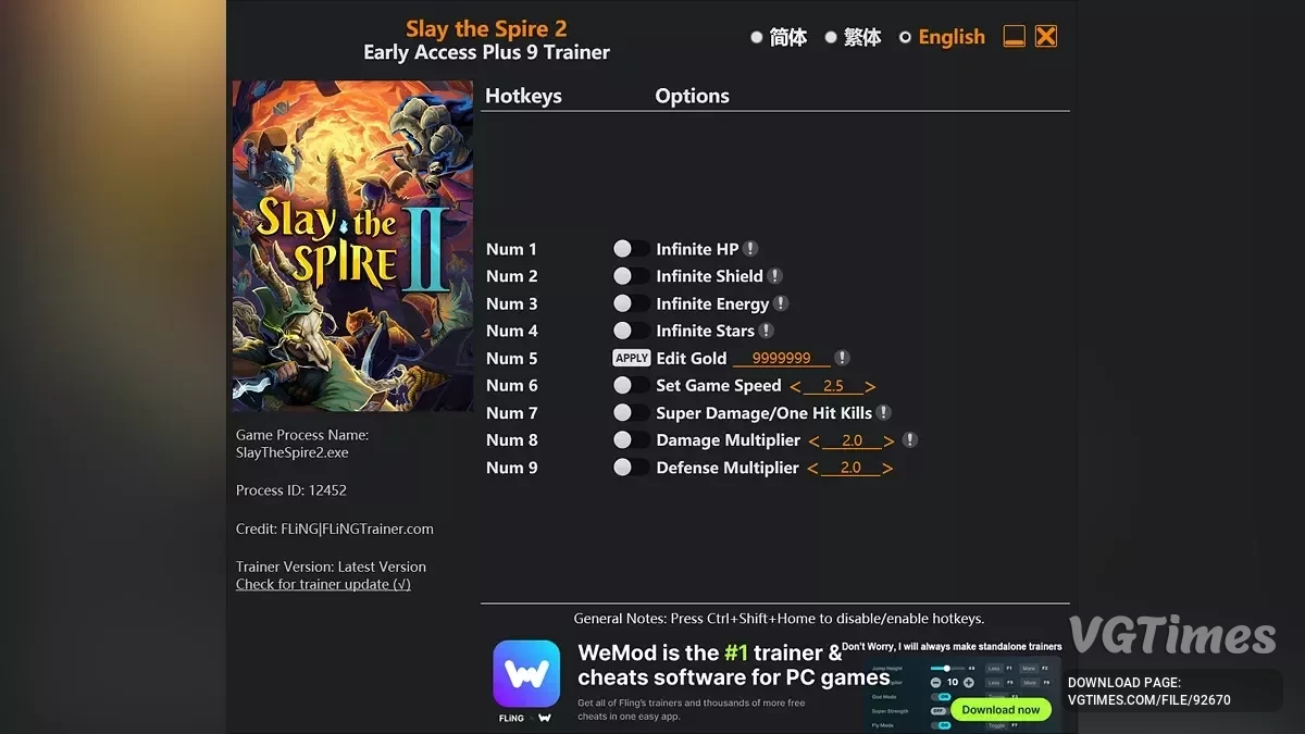 Slay the Spire 2 — Трейнер (+9)