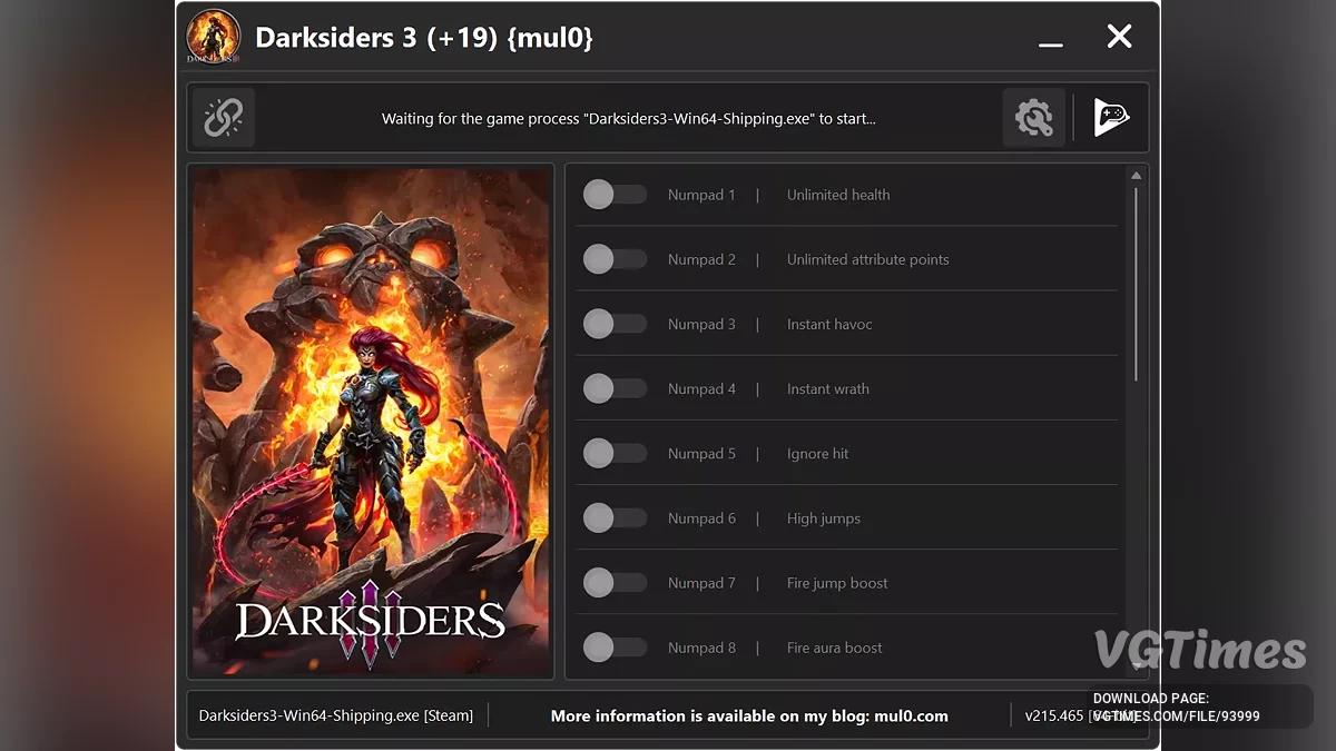 Darksiders 3 — Трейнер (+19) [215.465]