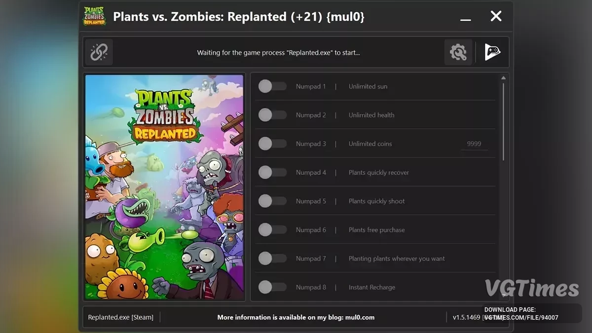 Plants vs. Zombies Replanted — Трейнер (+21) [v1.5.1469]