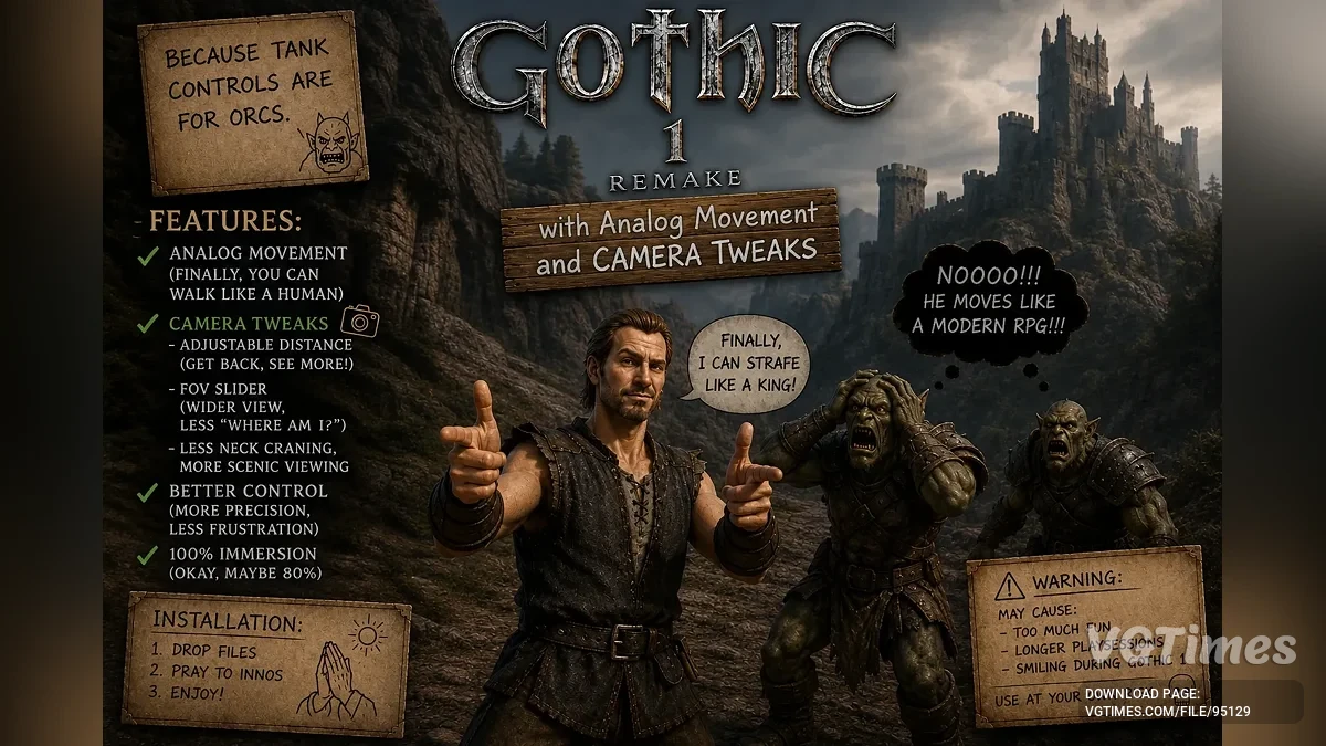 Gothic 1 Remake — Аналоговое управление и фиксированная камера