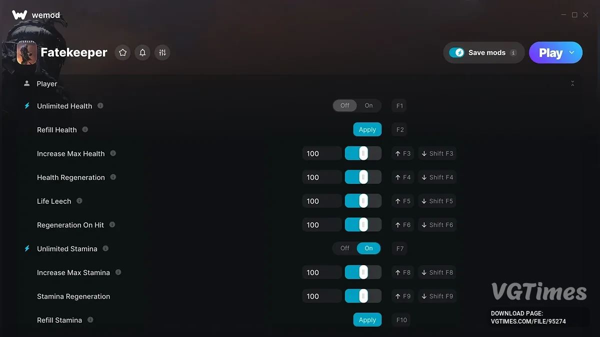 Fatekeeper — Трейнер (+53)