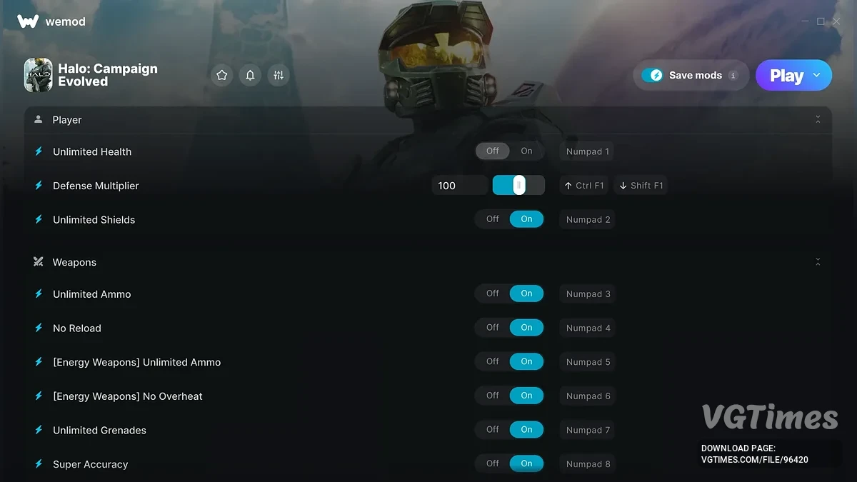 Halo: Campaign Evolved — Трейнер (+16)