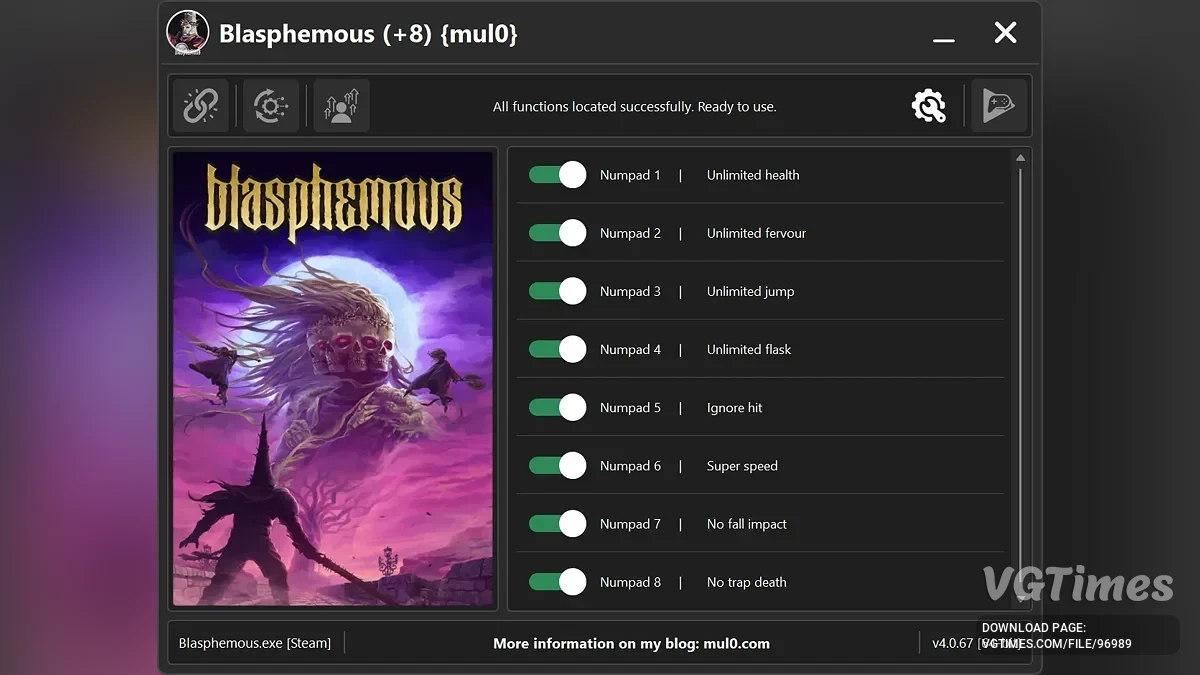 Blasphemous — Трейнер (+8) [v4.0.67]