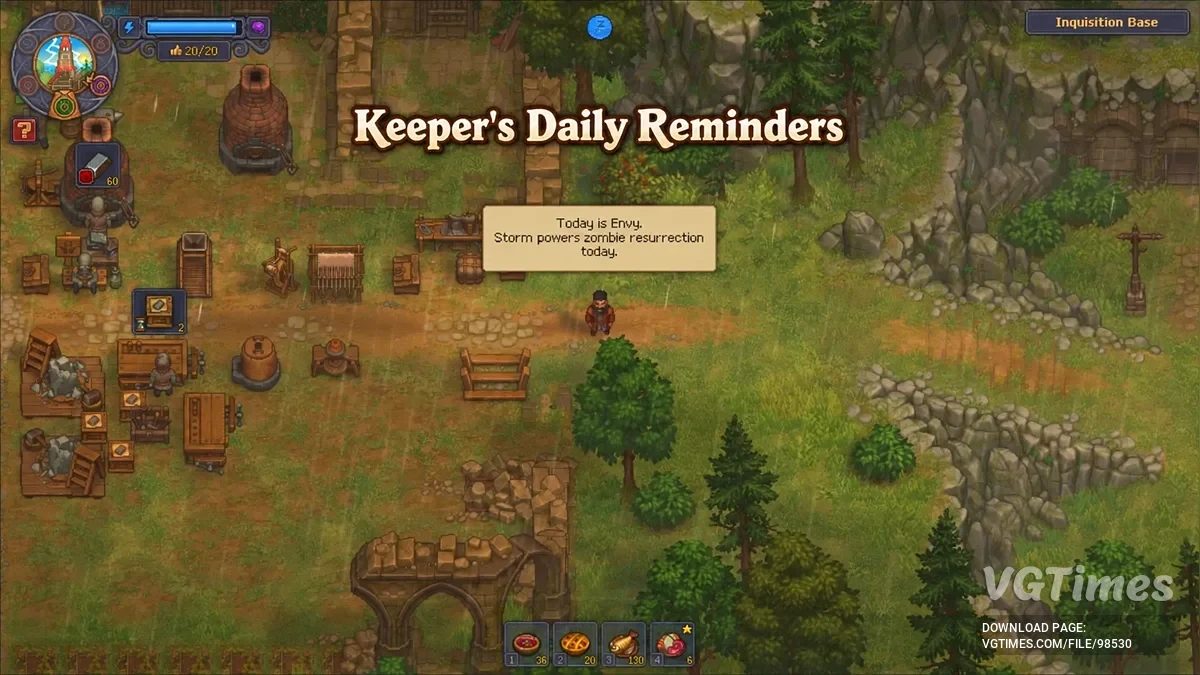Graveyard Keeper 2 — Keeper's Daily Reminders — ежедневные напоминания, органайзер личных задач и 6-дневный календарь