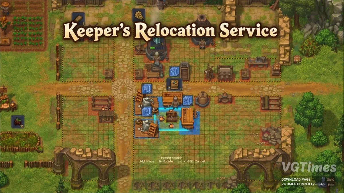 Graveyard Keeper 2 — Move Crafting Stations (Keeper's Relocation Service) — перемещение станков, сундуков и хранилищ с сохранением содержимого