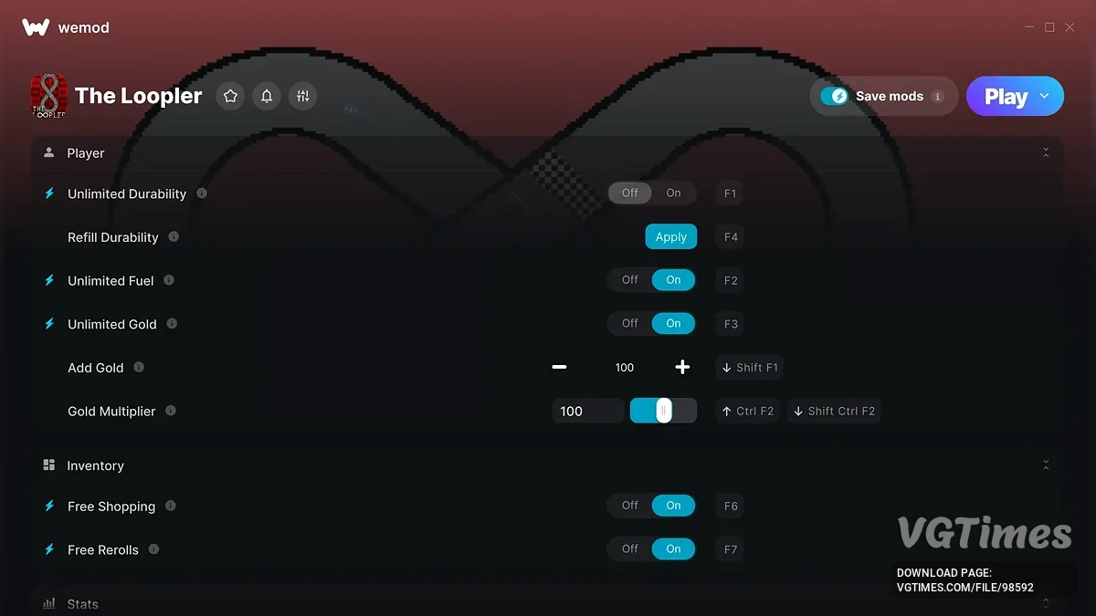 The Loopler — Трейнер (+13) для прочности, ресурсов и скорости
