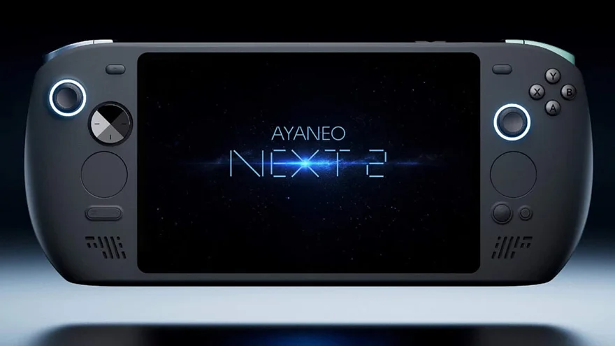 AYANEO NEXT 2 с включённым экраном на промо-рендере