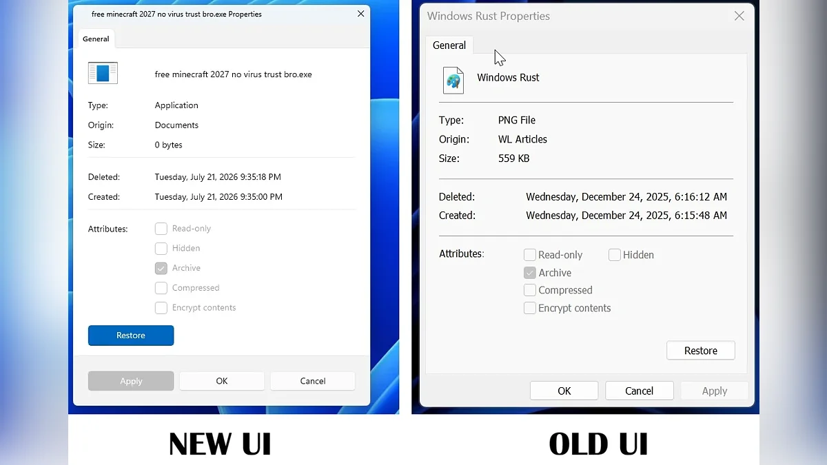 Старая и новая версия WinUI