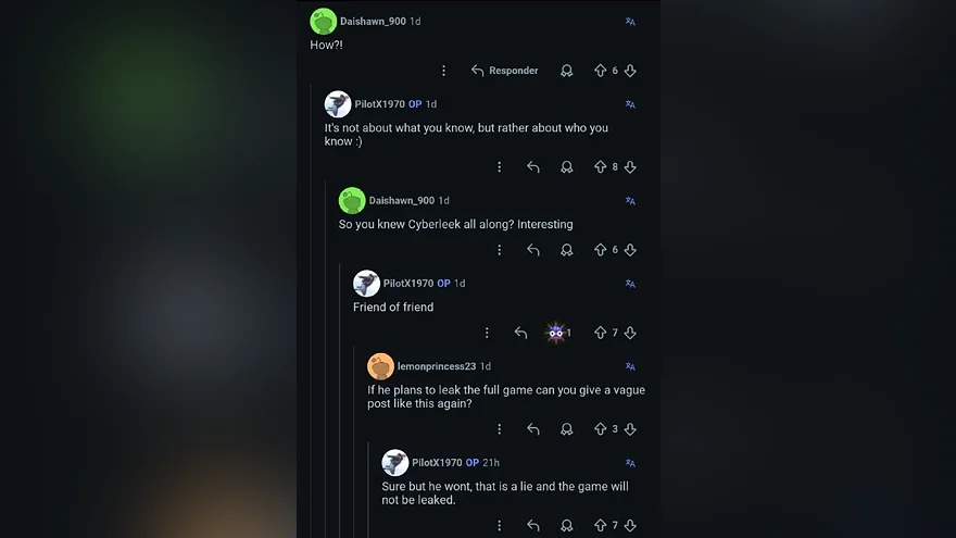 Обсуждение утечек игры в комментариях Reddit
