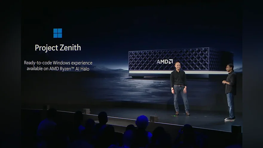 Project Zenith на сцене с логотипом AMD