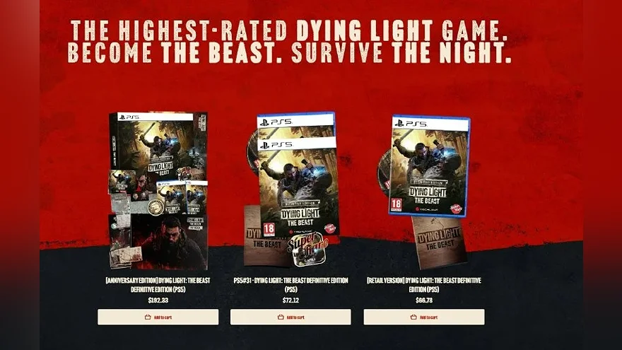 Издания игры Dying Light: The Beast для PS5