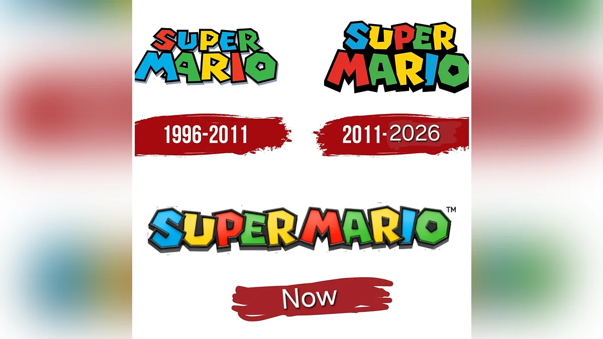 Логотипы Super Mario по годам